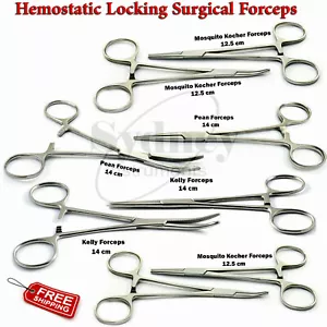 Hemostat Artery Surgical Forceps Veterinary Locking Clamp Pliers Tissue Suturing - Picture 1 of 12