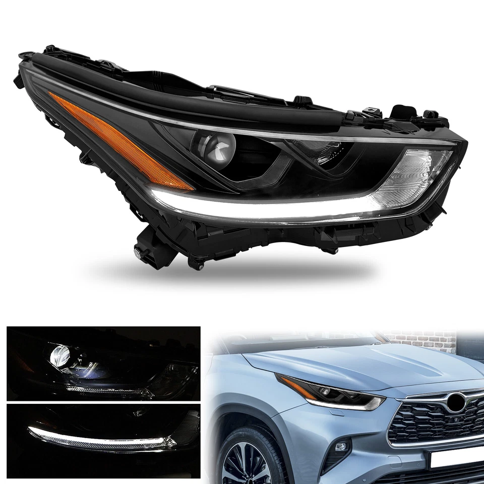 Passenger DRL Projector Headlight w/LED High/Low For 2020-2023 Toyota Highlander — 第 1/4 张图片