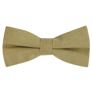 Khaki Green Linen Bow Tie - Picture 1 of 2