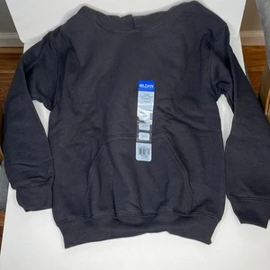 Gildan Pullover Hoodie Youth Boys Small Black Hooded Sweatshirt Heavy Blend - Picture 1 of 5