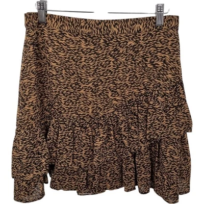 Ted Baker Adellyn Animal Print Mini Skirt Brown Size 2 UK 10 - Image 1 of 4