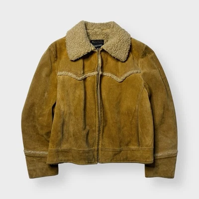 Chaqueta De Colección Años 60 70 JCPenney Gamuza Cuero, Forrada Sherpa, Rancho, Western 42 L Foto 1 de 4