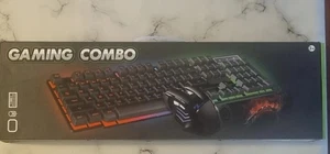 Gaming Keyboard & Mouse Wired Combo For Windows/Mac, Like New - Missing The Mat - Picture 1 of 10