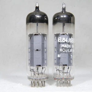 Matched Pair Amperex/Philips EL84/6BQ5 D-Getter Holland rX3 X7H 1957 Very Strong - Picture 1 of 18