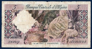 Billet 5 Dinars, Algérie. 1-1-1964 - Picture 1 of 2