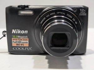 Nikon COOLPIX S6800 Digital Camera Black 12x Zoom 16MP Wifi w Case & Charger - Picture 1 of 9
