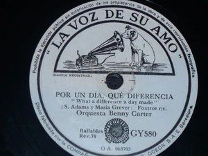 JAZZ 78 rpm RECORD Voz de su Amo ORQUESTA BENNY CARTER Foxtrot SPANISH PRESSING - Imagen 1 de 1
