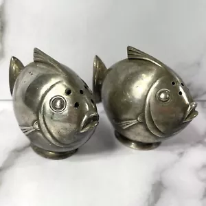 Fischform Salz & Pfefferstreuer unbekanntes Metall J B Michigan #861 - keine Stopfen - Bild 1 von 8