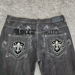 Vintage Raw Blue Jeans Herren 40x31 schwarz gerade Baggie Hip Hop Skateboard Goth Y2K - Bild 1 von 14
