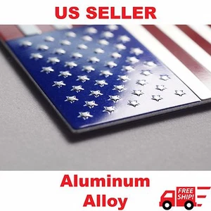 3D Aluminum US American Flag Sticker Decal | Auto Car Bike Emblem | 3.15"x1.75" - Picture 1 of 12