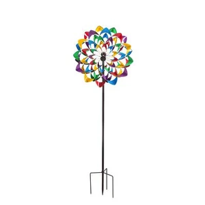 Spinners de viento, giros de viento iluminado con energía eólica de 84"H, flor multicolor - Imagen 1 de 3
