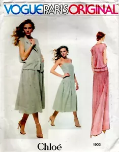 80s Vogue Designer Sewing Pattern 1903 Chloé Misses Dress and Jacket Size 12 - Picture 1 of 2