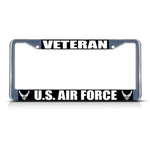 VETERANO FUERZA AÉREA DE EE. UU. Marco de placa de metal Etiqueta Borde Dos agujeros - Imagen 1 de 1