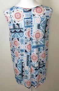 J. Jill Love Leinen ärmelloses Tank Top S blau Paisley fließend 100% Leinen Coastal - Bild 1 von 6
