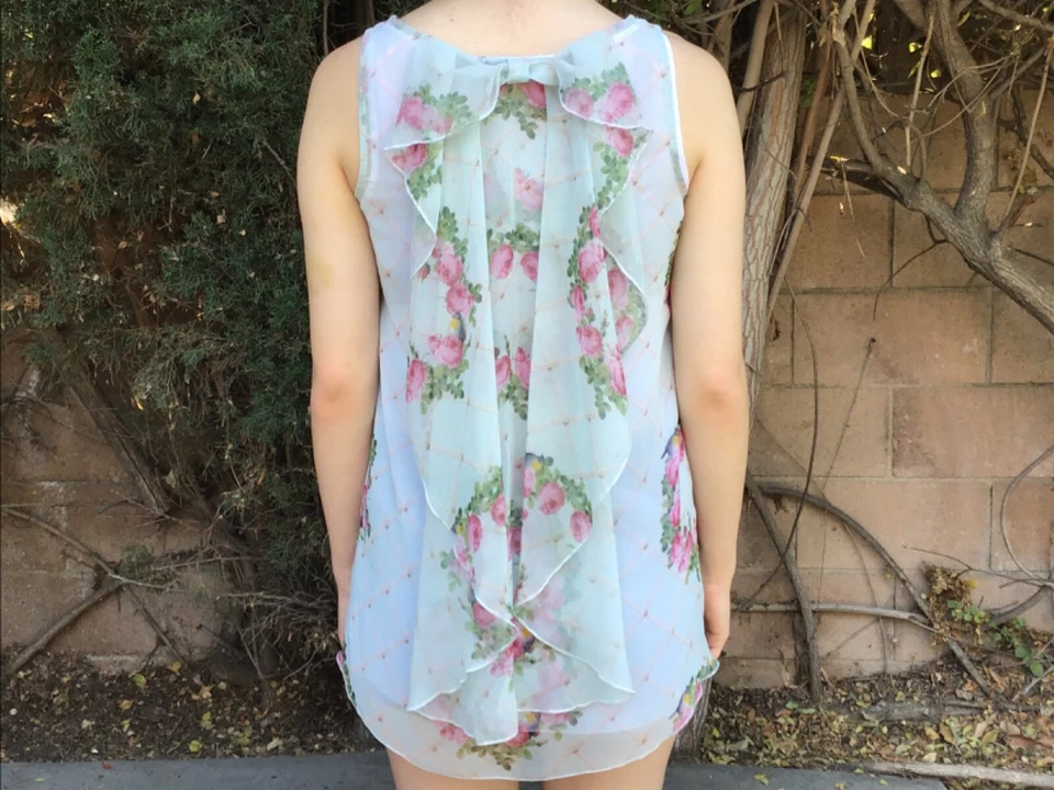 BLUSA TOP MONNALISA CHIC NIÑAS AUTÉNTICA SEDOSA MULTICOLOR CON RIFAS TALLA. S/M Foto 1 de 4