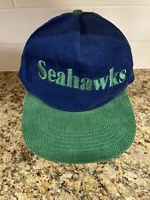 Seattle Seahawks Hat Corduroy Green Blue NFL Retro Starline Vintage Snapback🏈