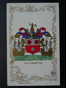 Escudo de armas heráldico de Hampshire SOUTHAMPTON c1905 postal de Ja Ja - Imagen 1 de 2