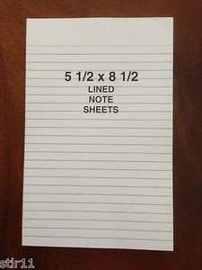 Refill Note Paper - Loose Ruled Sheets - 5 1/2"  x 8 1/2 "  100 Sheets  Lot of 3 - Picture 1 of 1