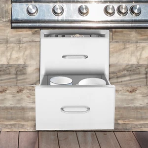 2-Drawer Outdoor Kitchen Drawer BBQ Island Drawer Pullout Drawer Stainless Steel - Picture 1 of 17