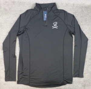 UNRL x Barstool Sports 1/4 Zip Golf Pullover Black NWT SZ Medium Tee Logo Active - Picture 1 of 8