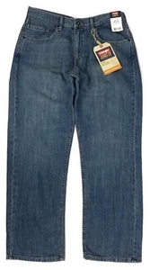 Wrangler Men's Loose Straight Jeans 30x30 Classic Blue Wash Crescent Moon Denim - Picture 1 of 10