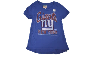 Junk Food NFL Youth Girls New York Giants Football Blue Glitter Shirt XXS-XXL - Picture 1 of 5