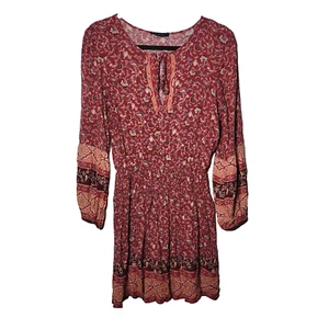 Mini Vestido American Eagle Para Mujer Floral Cachemira Manga Larga Talla Pequeña Boho Fecha - Imagen 1 de 11