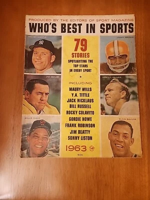 1963 Who's Best In Sports Jim Brown Mickey Mantle Arnold Palmer Cubierta 🏈⚾ 🏀 Foto 1 de 2