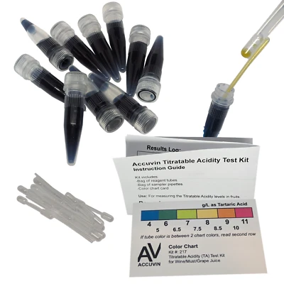 Accuvin Titratable Acidity (TA) Test Kit for Wine and Grape Juice