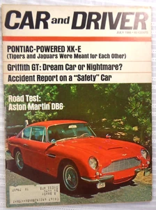 Vintage Car and Driver Magazine July 1966 Aston Martin DB6 Toyota Corona Le Mans - Picture 1 of 3