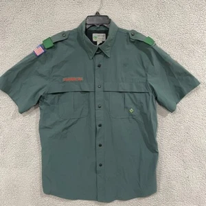 Boy Scouts of America Venturing Green Medium Men's Adult Shirt Vented Short Slv - Picture 1 of 11