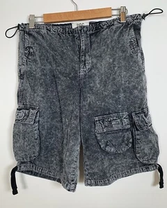 Urban Outfitters BDG Acid Wash Cargo Shorts Relaxed Black Size XS NEW - Picture 1 of 9