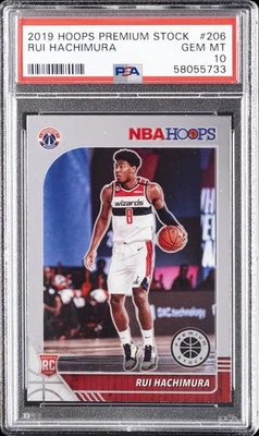 2019 PANINI HOOPS PREMIUM STOCK #206 RUI HACHIMURA ROOKIE RC PSA 10 - Image 1 of 2