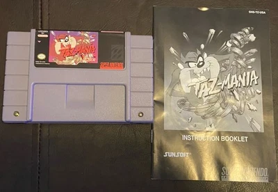 Taz-Mania (Sistema Super Nintendo, 1993) SNES Auténtico - Cartucho y Manual Foto 1 de 4