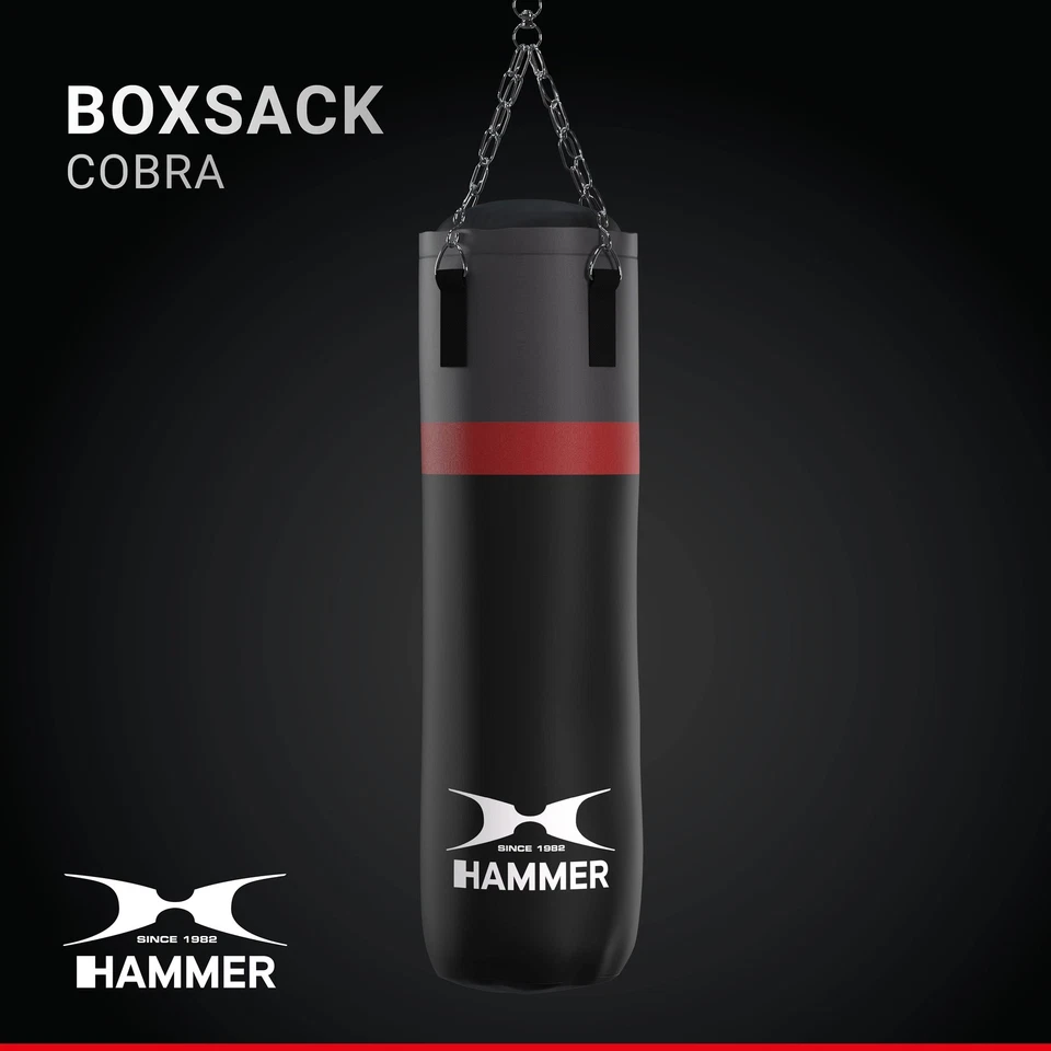 HAMMER Boxsack Cobra, 100 cm, gefüllt, Punching Bag, Stahlkette, Halterung - Bild 1 von 4