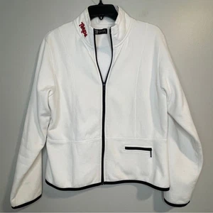 Gear For Sports Maryland Terps White Fleece Full Zip Jacket with Black Trim - Picture 1 of 6