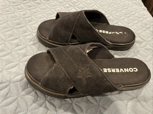 Converse One Star Women's Sandal Suede Slip Shoes Black Size 6.5 - Picture 1 of 10