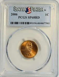 2006 1C Lincoln Penny Cent PCGS SP68RD Satin Finish (511.905) - Picture 1 of 4