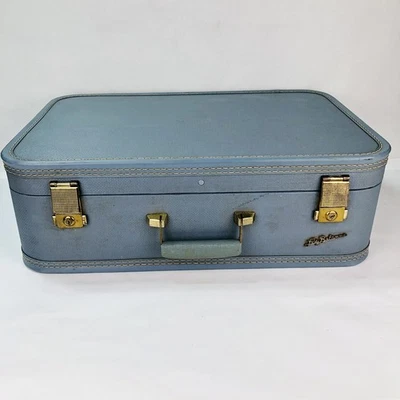 "Maleta rígida para pasar la noche Lady Baltimore equipaje azul MCM 1950 retro 21x14x7""" Foto 1 de 4