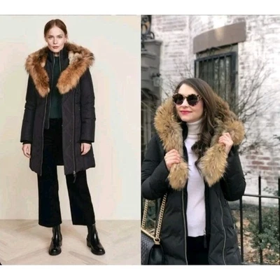 $1690 Abrigo acolchado verde Mackage Key Trish plumón acolchado chaqueta cuello de piel talla S Foto 1 de 4