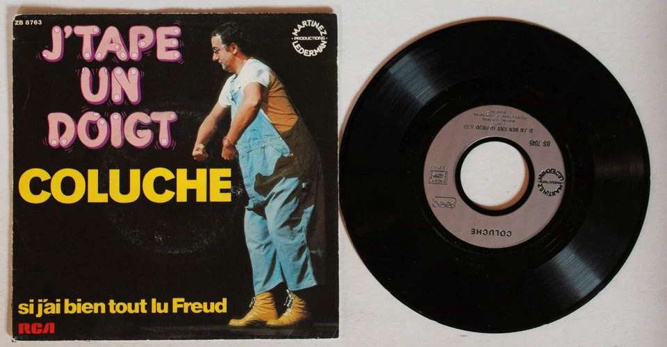 Coluche J'tape Un Doigt France 7inch Vinyl Single 1981 Comedy - Bild 1 von 1