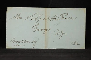 Vermont: Monkton 1841 Stampless Cover, Ms with a Flourish, 12-1/2 c to Troy, NY - Picture 1 of 3