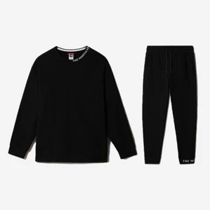 The North Face Men's Zumu Cotton Fleece Crew Neck Tracksuit Regular Fit Black - Picture 1 of 4