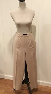 Calça de tornozelo feminina Piazza Sempione bege com zíper lateral Audrey tamanho 46 * EUA 10 - Imagem 1 de 4