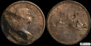 1961 Canada Dollar, Extremely Fine+ to AU, Silver 0.800, Dark Toned, C7341 - Picture 1 of 4