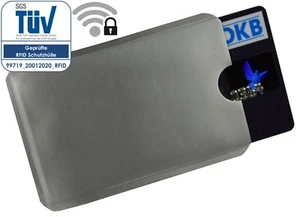 RFID Kreditkarten Hülle weich EC Schutzhülle Silber Anti Skimming Cover Ausweis - Bild 1 von 4
