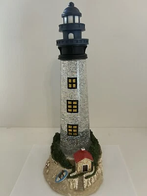 LIGHTHOUSE GLITTER GLOB Cracker Barrel Эксклюзив Большая Акриловая Смола Новая - Изображение 1 из 4