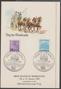 ✔️ DEUTSCHLAND 3. REICH 2. WELTKRIEG SELTENE GEDENKKARTE BESETZT Böhmen & Mähren - Bild 1 von 1