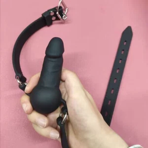 Dildo Ball Gag Open Mouth Fetish Sex Toy Full Slicone Penis Oral Fixed Stuffed - Picture 1 of 17