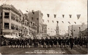1909 Postcard San Francisco Portola Festival Sailors Japanese Cruiser ParadeJX10 - Picture 1 of 2
